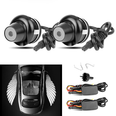 #ad 2X Rearview Mirror LED Door Light Angel Wing Light Welcome Lamp Shadow Projector AU $36.88