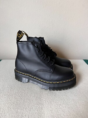 #ad Dr. Martens 101 Quad Leather Boots Size 10 Black Brand New Men#x27;s $160.00
