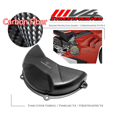 #ad Carbon Fiber Engine Cover Guard Stator Protector for Ducati Panigale V4 R S GBP 114.99