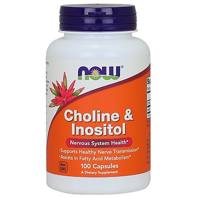 #ad NOW Foods Choline amp; Inositol 500 mg 100 Capsules $11.39
