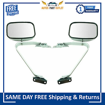 #ad New Side View Manual Mirrors Chrome Set For 1980 1997 Ford Bronco Ranger $74.90