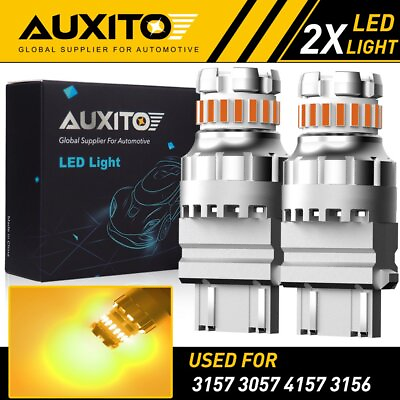 #ad AUXITO 3157 3156 Yellow Amber LED Turn Signal Light Bulb Super Bright CANBUS 2F $13.29