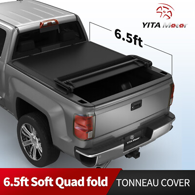 #ad 6.5 ft 78quot; Bed Soft 4 Fold Tonneau Cover for 2015 2024 Ford F150 F 150 Truck Top $139.99