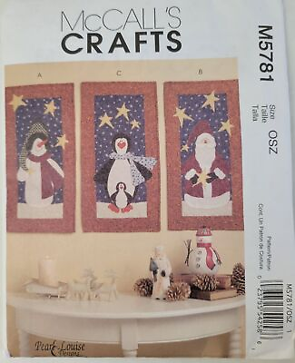 #ad McCalls 5781 Sewing Pattern Christmas Winter Mini Quilts Snowman Penguin Santa $7.19