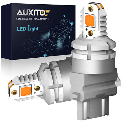 #ad AUXITO Error Free 3157 3156 T25 4157 No Hyper Flash LED Turn Signal Light Amber $15.19