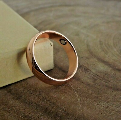 Pure Solid Copper Magnetic Ring Arthritis Therapy Energy 6 mm Dome Ring $8.50