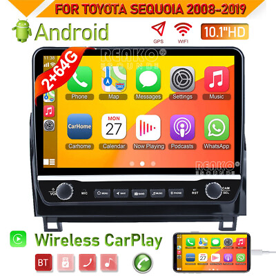 #ad For Toyota Tundra 07 13 Sequoia 08 19 Carplay 10.1quot; Car Stereo GPS Navi BT Radio $195.99