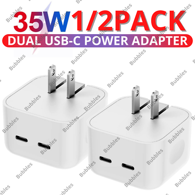 #ad 35W Dual Port Fast Charger Block PD Wall Power Adapter For iPhone 14 13 12 11 XR $10.25