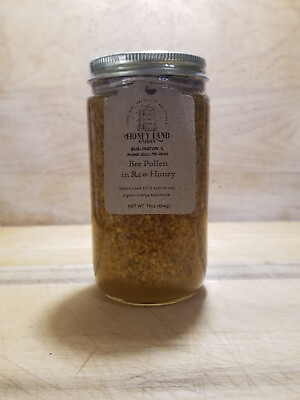 #ad Honey and Bee Pollen 100% Raw Wildflower Local Organic Unfiltered $20.00
