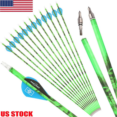 #ad #ad 30quot; Archery Carbon Arrows SP500 ID 6.2mm Compound Recurve Bow Hunting Target $21.15