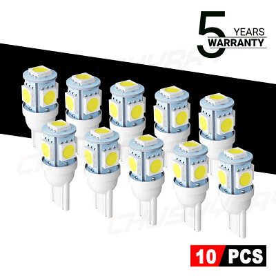 #ad 10PC T10 SMD LED Car CANBUS Error Free Wedge Light Bulb 6000K White 501 194 W5W $5.99