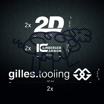 #ad Gilles Tooling 2D Ilmberger Carbon STICKERS DECALS AUFKLEBER AUTOCOLLANT 3x2pcs $24.40