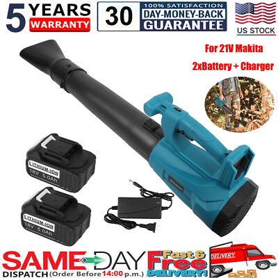 #ad For 21V Makita Cordless Leaf Blower 6 Speed Electric Leaf Blower BatteryCharger $56.99