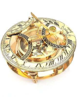 #ad 5 Inches Brass Sundial Compass ; Nautical Decor Vintage Marine WEST London Su... $74.08