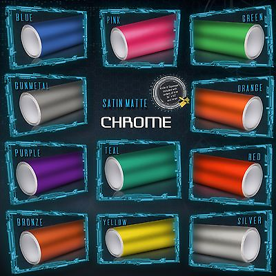 #ad #ad Satin Matte Chrome Metallic Vinyl Wrap Sticker Bubble Free Air Release Big Cuts $245.25