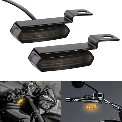 #ad 2Pcs Mini Motorcycle LED Turn Signal Blinker Handlebar Light For Harley Davidson $11.50