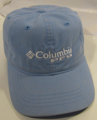 #ad Columbia PFG Hat Mens Solid Blue Adjustable Cotton Ball Cap Fishing Light Unisex $14.14