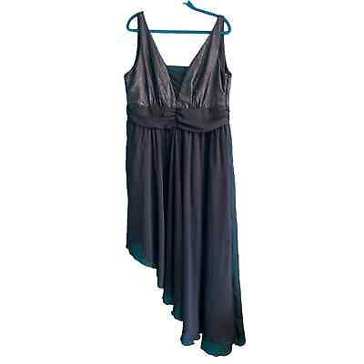#ad Torrid Premium Made in USA Black Sheer Asymetrical Semi Formal Dress 16 $30.00
