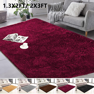 #ad Super Soft Shaggy Rugs Fluffy Carpets Carpet Mat Living Room Floor Small Size $11.38
