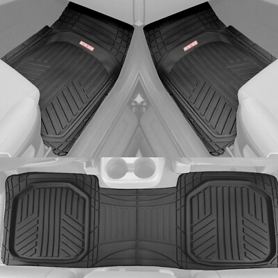 #ad Black Car Floor Mats 3 Piece Set Rubber All Weather Protection for Car Truck SUV $45.99