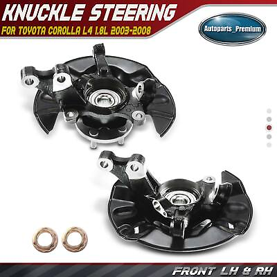 #ad 2xFront Steering Knuckleamp;Wheel Hub Bearing Assembly for Toyota Corolla 2003 2008 $161.99