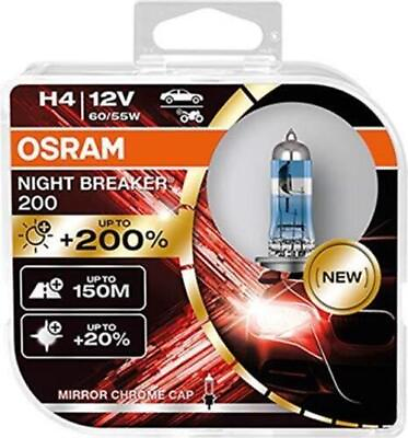 #ad OSRAM NIGHT BREAKER 200 H4 200% more brightness halogen headlight lamp $37.85