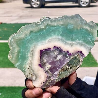 #ad 323G Natural beautiful Rainbow Fluorite Crystal Rough stone specimens cure $77.60