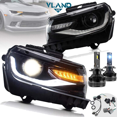 #ad VLAND 2X LED Projector Headlights 2X Bulb For Chevrolet Chevy Camaro 2014 2015 $458.98