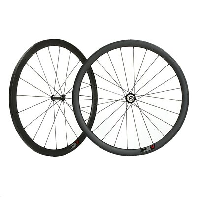 700C 38mm Quick Release Carbon Wheelset Road Bike Wheels Clincher Tubeless $379.00