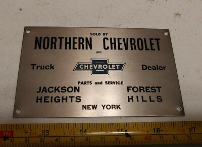 #ad Vtg Northern Chevrolet Truck Jackson Heights Forest Hills NY Advertising Emblem $49.99