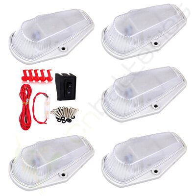 #ad 5XRoof Cab Marker Clearance Light Clear CoversBase Housing Wire For 80 97 Ford $23.62