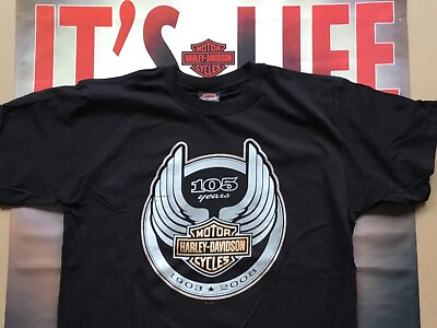 #ad #ad Harley Davidson 105Th Anniversary black Shirt nwot Men#x27;s XL $22.99