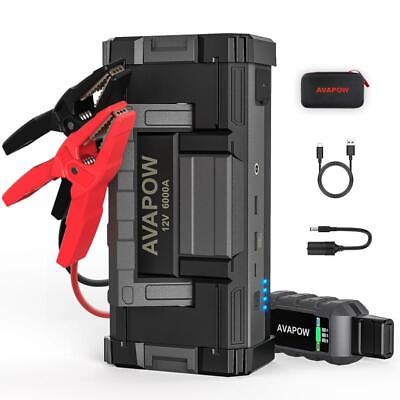 #ad 6000A Car Battery Jump Starter for All Gas or up to 12L Diesel Powerful Car $120.34