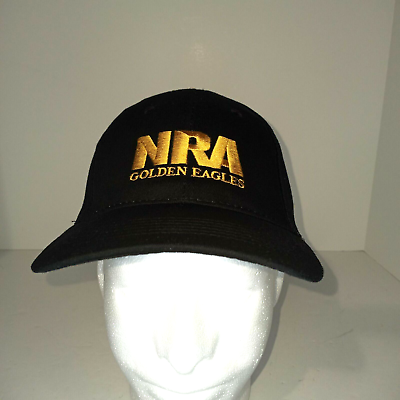 #ad NRA Golden Eagles Cap Hat Adult Adjustable Black Cotton $7.98