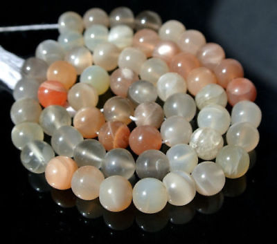 #ad NATURAL SMOOTH MULTI MOONSTONE ROUND 5 6 MM BEADS 13quot; LONG 1 STRAND $22.12