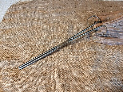 #ad Vintage Antique Blacksmith Hand Forged Scissor Tongs Round Jaw ? $80.00