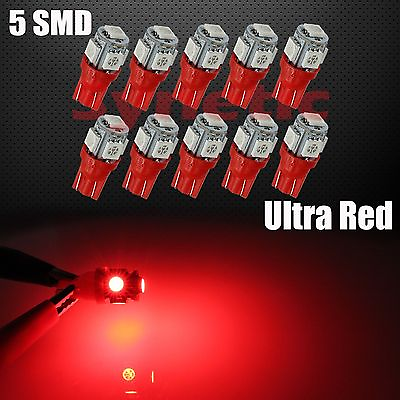 #ad 10x High Power Red T10 921 5050 Chip Interior License Plate SMD LED Light Bulbs $7.00
