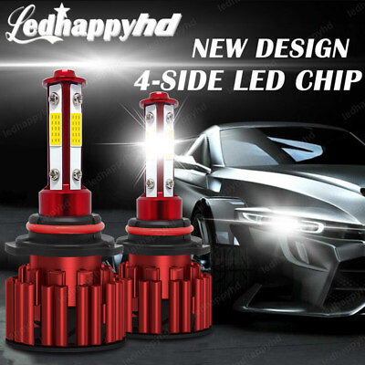 #ad 4 Sides 9012 HIR2 LED Headlight Bulbs kit High Low Beam 6000K Super Bright power $9.89