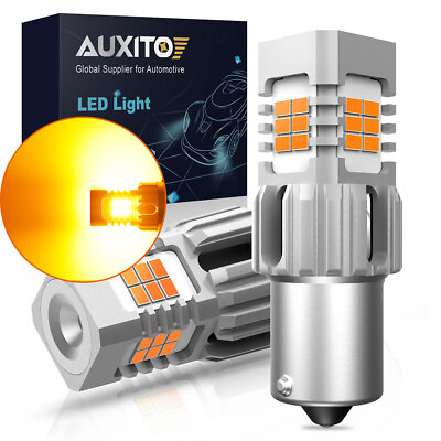 #ad 2PCS Super Bright 1156 BA15S P21W 7506 LED Turn Signal Light Bulbs Amber Yellow GBP 18.49
