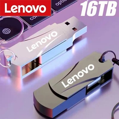 #ad Lenovo USB 16TB 3.0 USB Flash Drive Thumb Disk Silver Transfer Metal Memory $24.99