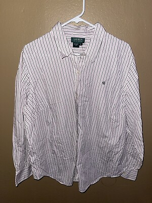 #ad Lauren Ralph Lauren Button Up Shirt Size 2X White Multicolor Stripe $18.00