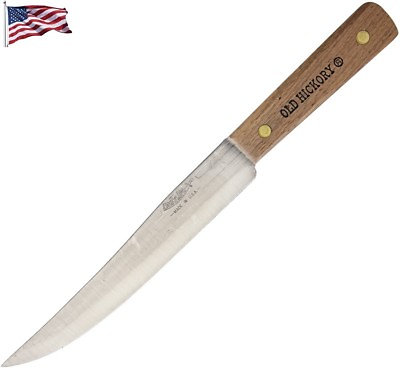 Old Hickory Slicing Kitchen Knife 8quot; High Carbon Steel Blade Hickory Wood Handle $16.69