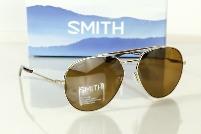 #ad NEW SMITH WESTGATE SUNGLASSES Gold frame Brown Chromapop Polarized lens $89.95