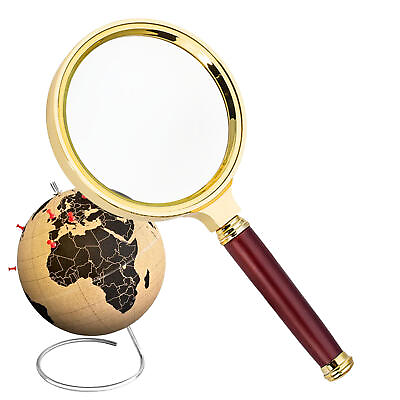 #ad Vintage Antique Style Brass Magnifying glass Hand Lens Colonial Style Magnifier $7.94