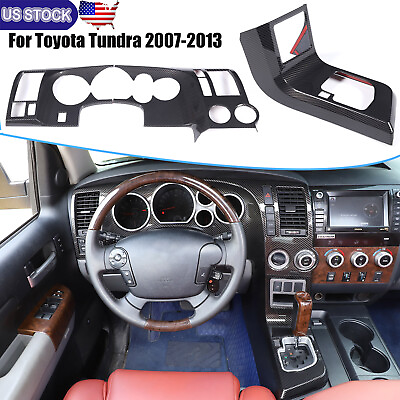 #ad ABS Carbon Fiber Interior Dash Trim Kits Set Frame For Toyota Tundra 2007 2013 $139.98