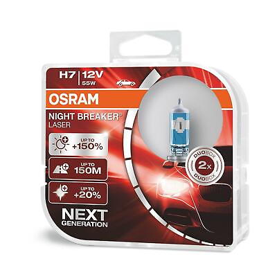 #ad Osram H7 Night Breaker LASER Bulbs x2 150% More Light 477 64210NL HCB GBP 29.95