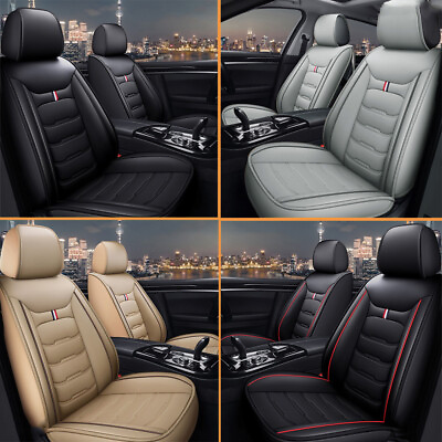 #ad Auto Car Front Seat Cover Deluxe Leather Full Set 1 2 Seats Protector Universal $27.99