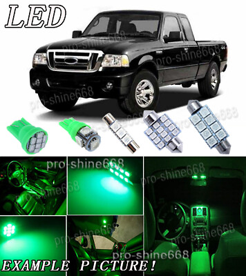 #ad 7x Green LED Interior Lights SMD Package KIT Bulbs For 1998 2011 Ford Ranger PD $8.39