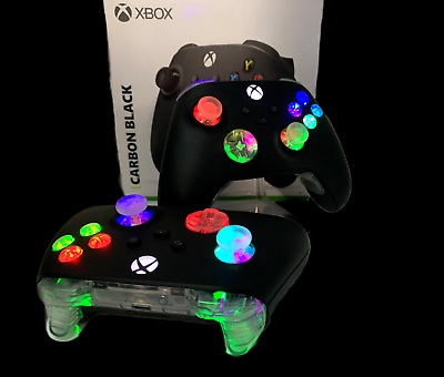 Microsoft Xbox One Wireless Controller Carbon Black with custom LED mod $140.00