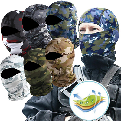 #ad Camo Tactical Balaclava Outdoor Full Face Mask Military UV Protection Face Cover $7.99